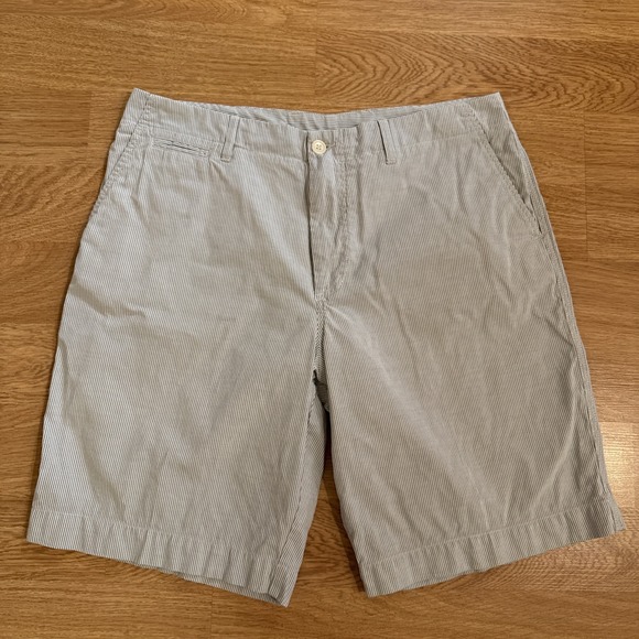 Lacoste Shorts Men's Size 34 (Act 35) Blue/White Stripe‎ Chino Preppy - Picture 1 of 9